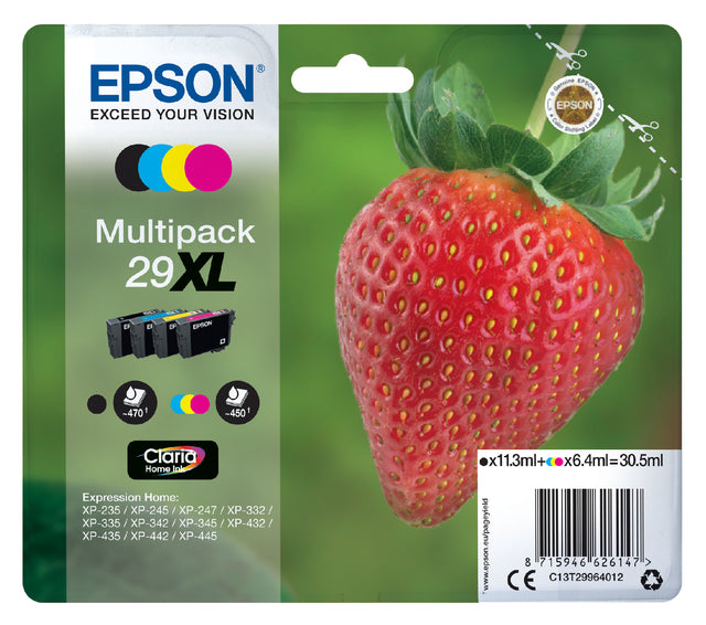Cartouche d'encre epson 29xl t2996 noir 3 couleurs | 8 pièces