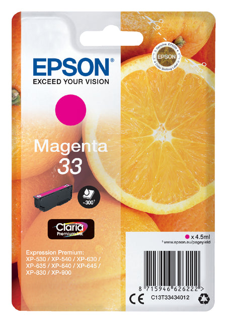 Cartouche d'encre Epson 33 T3343 rouge
