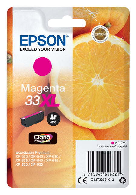 Cartouche d'encre Epson 33XL T3363 rouge HC
