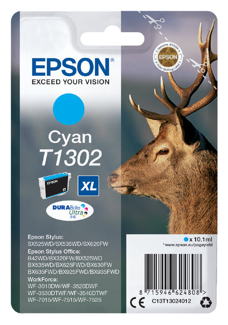 Cartouche d'encre Epson T1302 bleu HC