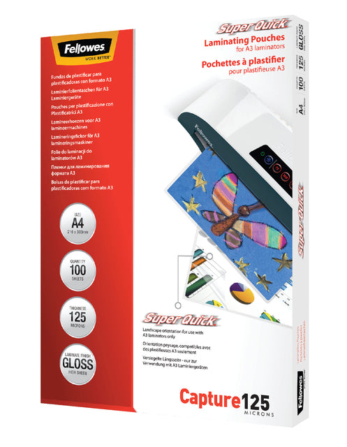 Fellowes - Lamineerhoes fellowes superquick a4 2x125micron