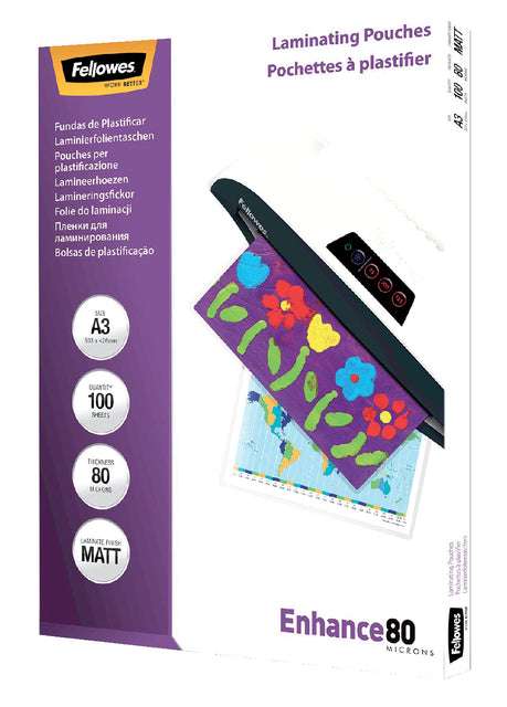 Fellowes - Lamineerhoes fellowes a3 2x80micron mat