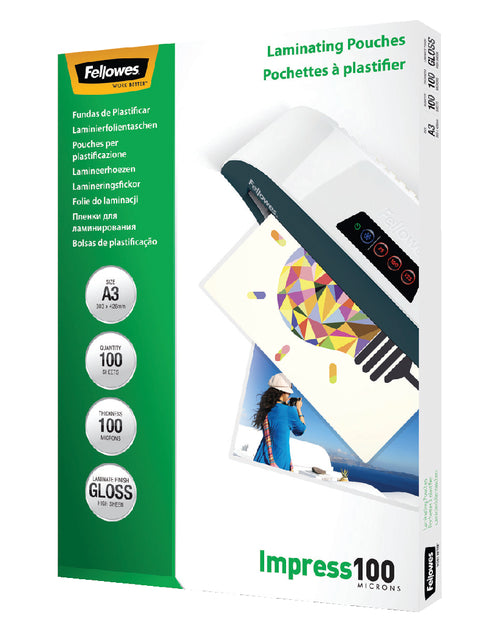 Fellowes - Lamineerhoes fellowes a3 2x100micron