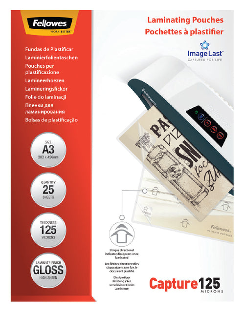 Fellowes - Lamineerhoes fellowes a3 2x125micron