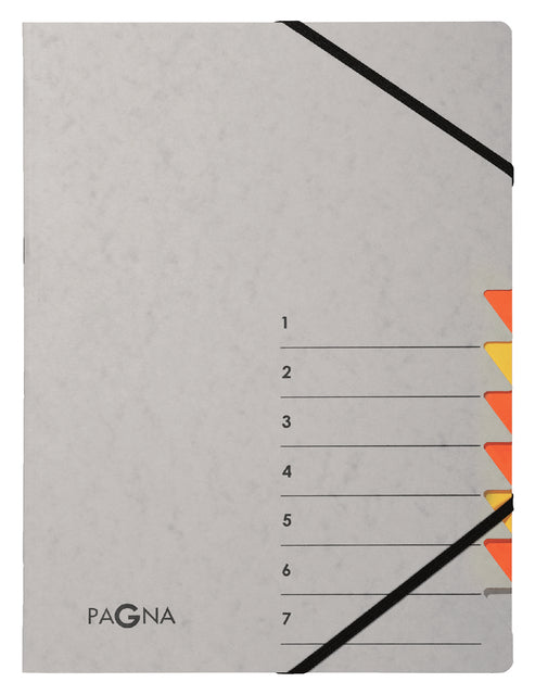 Chemise de tri Pagna Easy A4 7 onglets gris/orange