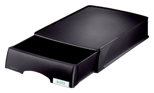 Corbeille à courrier Leitz Plus avec tiroir A4 maxi noir