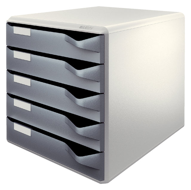 Leitz - Ladenblok leitz a4 5 laden donkergrijs/wit