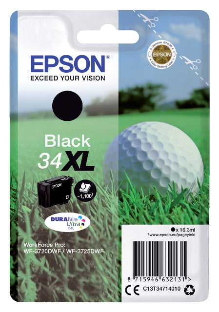 Cartouche d'encre epson 34xl t3471 noir hc | 6 morceaux