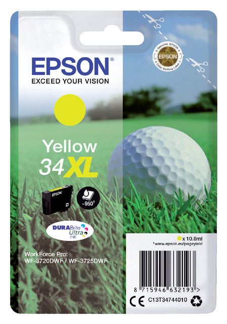 Cartouche d'encre Epson 34XL T3474 jaune HC