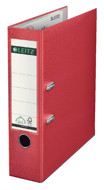 Classeur à anneaux Leitz 1010 180° 80mm PP A4 rouge