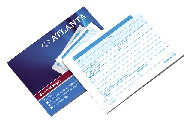 Carnet de reçus Atlanta A6 50x3 feuilles | 5 pièces