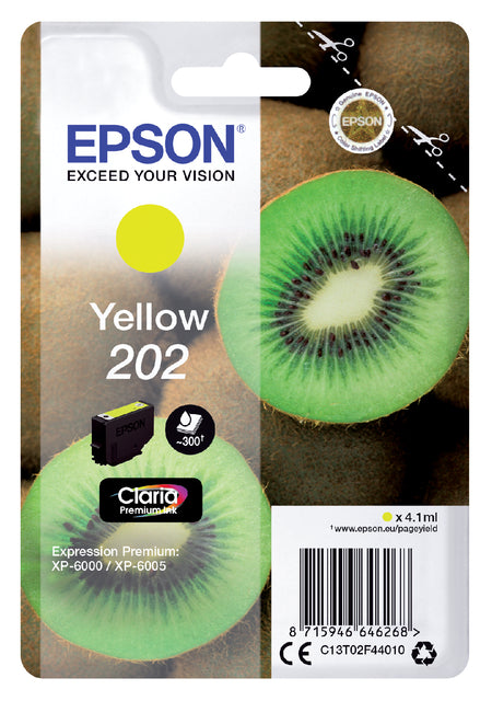 Cartouche d'encre Epson 202 T02F44 jaune