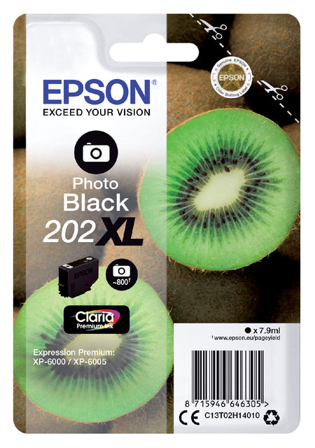 Cartouche d'encre Epson 202XL T02H14 photo noir HC