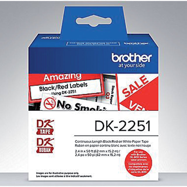 Brother - Etiket brother dk22251 doorlopend 62mm 15m wit | 3 stuks