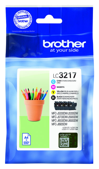 Brother - Inktcartridge brother lc-3217 zwart + 3 kleuren