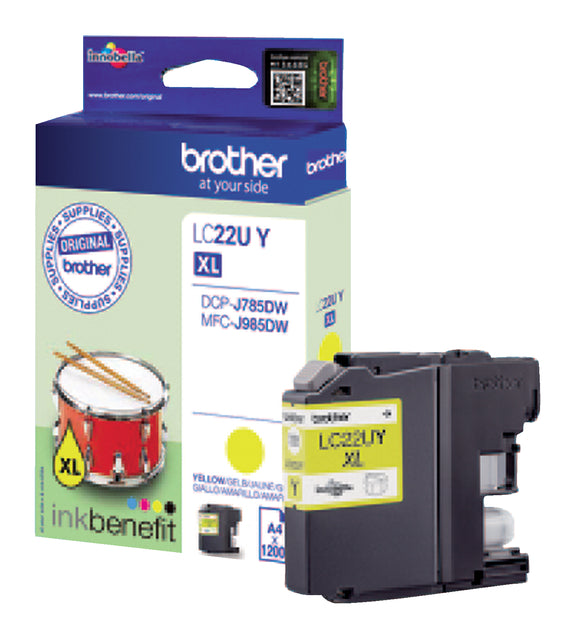 Brother - Inktcartridge brother lc-22uy geel