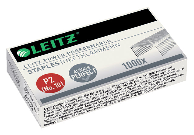 Agrafes Leitz P2 No.10 galvanisées 1000 pcs