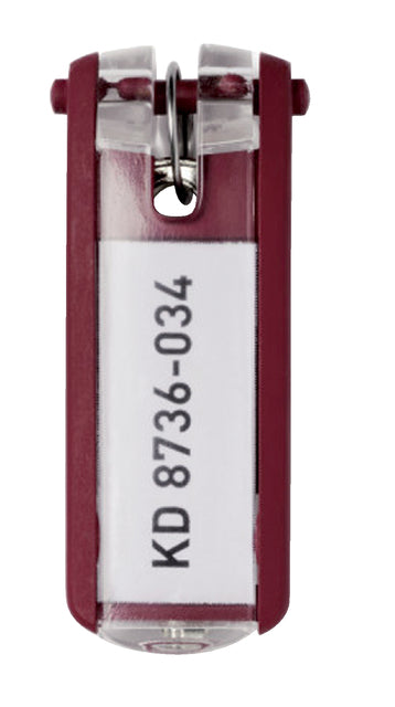Durable - Sleutellabel durable 1957 met ring rood | 6 stuks