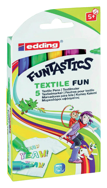 Edding - Viltstift edding 17 textiel fun rond 2-3mm assorti