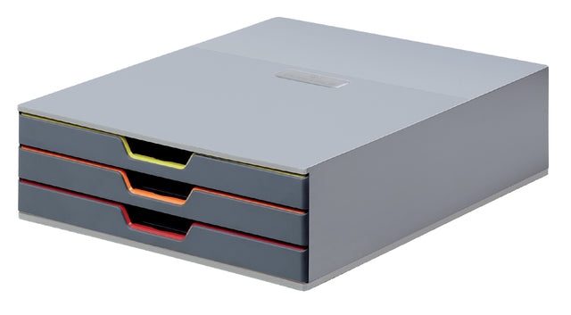 Durable - Ladenbox durable varicolor 3 laden grijs