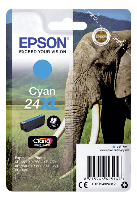 Cartouche d'encre Epson 24XL T2432 bleu HC