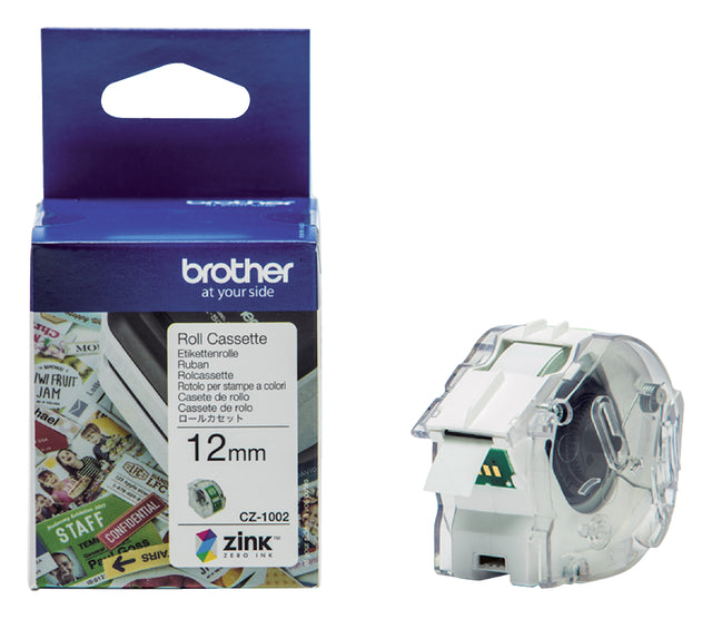 Brother - Etiket brother cz1002 multifunctioneel 12mm 5m wit
