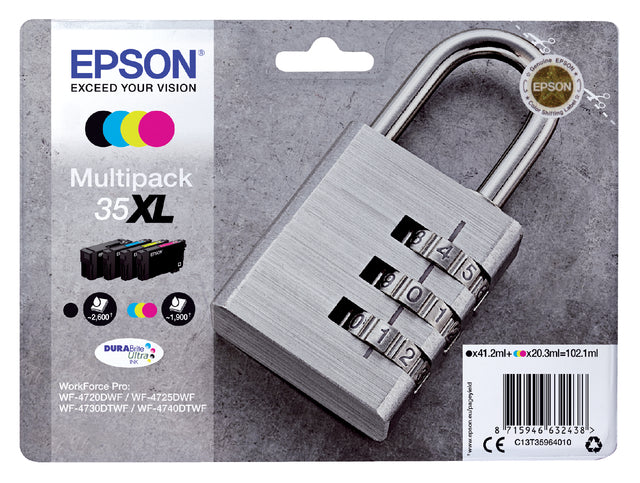 Cartouche d'encre Epson 35XL T3596 noir + 3 couleurs HC