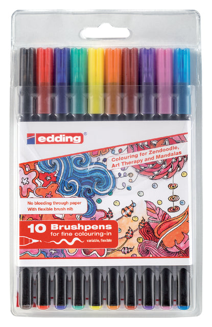 Edding - Brushpen edding 1340 assorti | 10 stuks