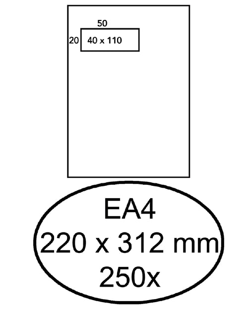 Hermes - Envelop hermes akte ea4 220x312 vl zk 250st wt