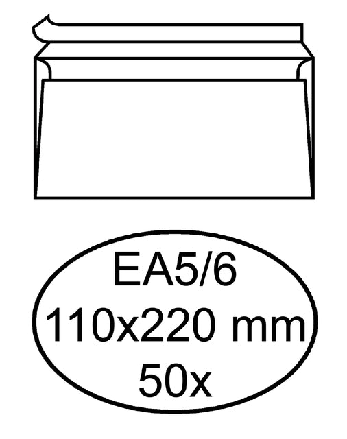 Hermes - Envelop hermes bank ea5/6 110x220 zk 50st wit