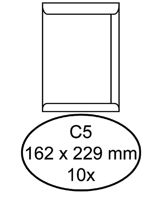 Enveloppe Hermès certificat C5 162x229mm autocollant blanc 10 pièces
