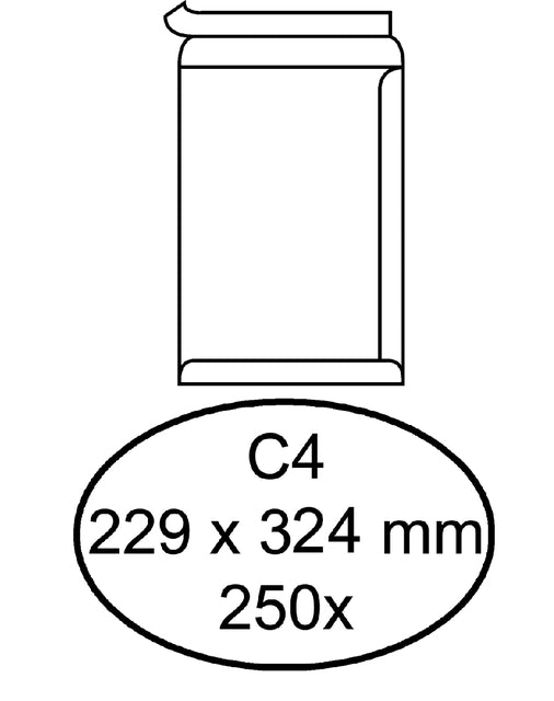 Enveloppe Hermès certificat C4 229x324mm autocollant blanc 250 pièces