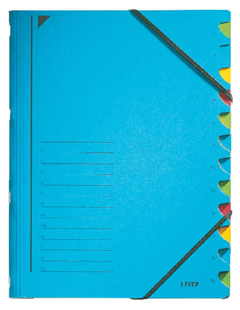 Leitz - Sorteermap leitz 12 tabbladen karton blauw | 5 stuks