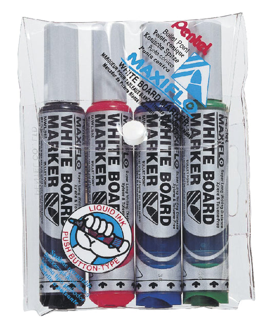 Feutre Pentel MWL5M Maxiflo tableau blanc assorti 3mm 4 pcs