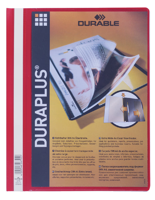 Durable - Snelhechtmap durable duraplus a4 rood | 25 stuks