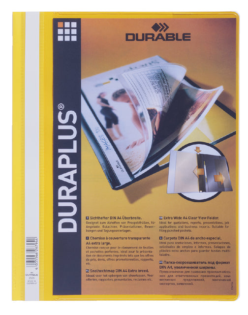 Durable - Snelhechtmap durable duraplus a4 geel | 25 stuks
