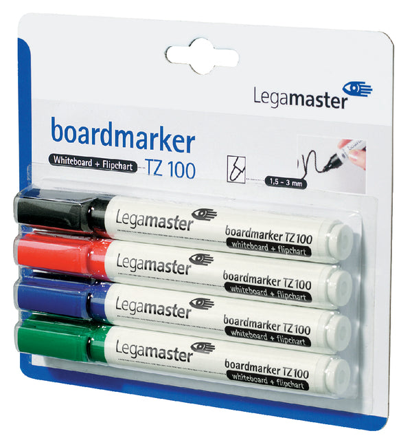 Feutre Legamaster TZ100 tableau blanc cul rond 1.5-3mm 4pcs