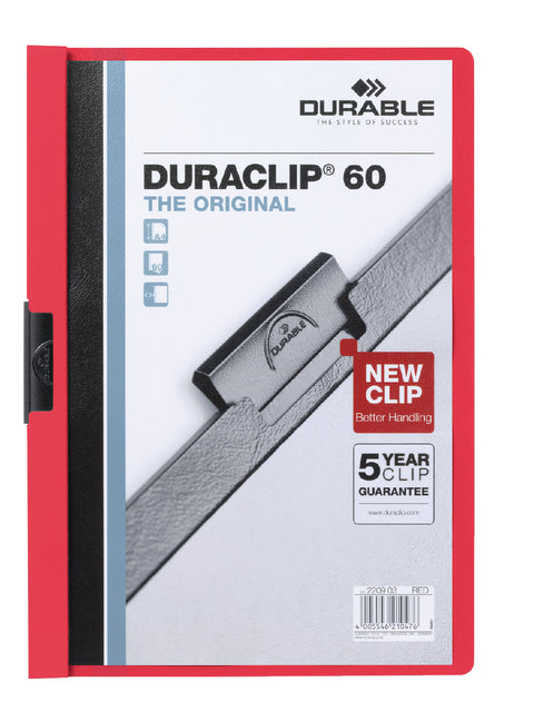 Durable - Klemmap durable duraclip a4 6mm 60v rd | 25 stuks