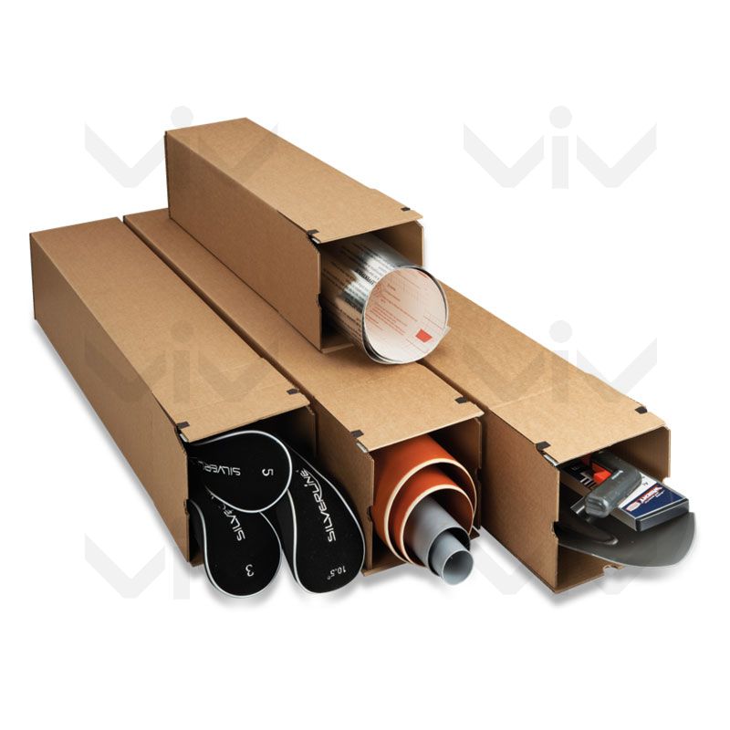 Klika - Langwerpige doos enkelgolf 715 x 105 x 105 mm bruin | 10 stuks