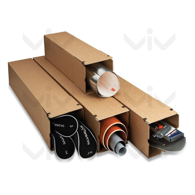 Klika - Langwerpige doos enkelgolf 715 x 105 x 105 mm bruin | 10 stuks