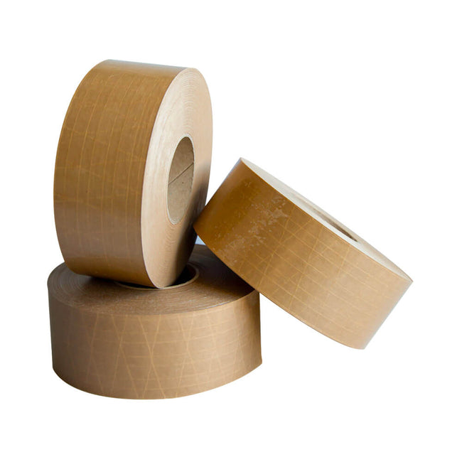 Klika - Papieren plakband versterkt 70 mm x 150 meter bruin (niet zelfklevend)